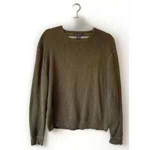Banana Republic Sweater Men's Size L Olive‎ Green Pullover 100% Cotton
